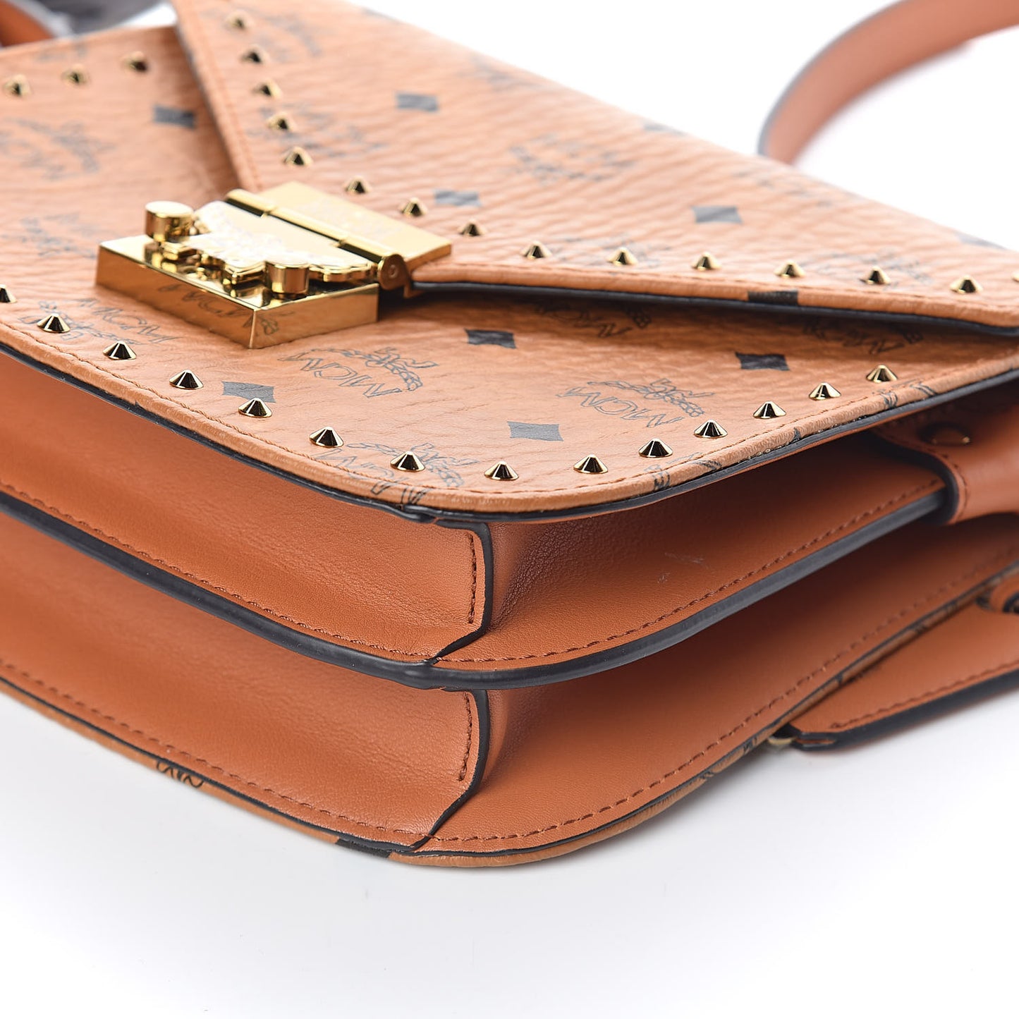 Visetos Studded Small Patricia Crossbody Bag Cognac