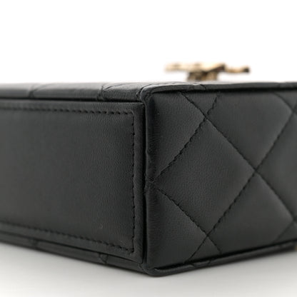 Chanel Lambskin Quilted Small Box With Chain Black 11 of 11
