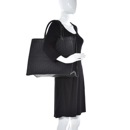 Christian Dior Oblique Calfskin Embossed Book Tote Black 2 of 8