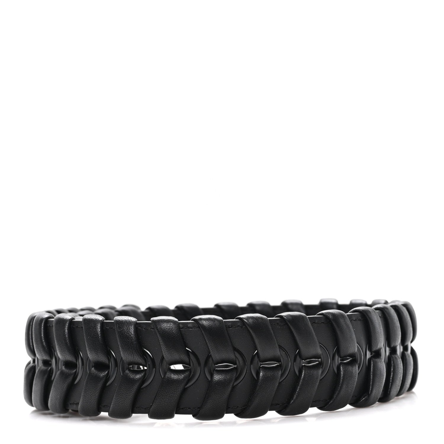 Fendi Vitello Dolce Shiny Nappa Lace Up Strap You Black 2 of 3