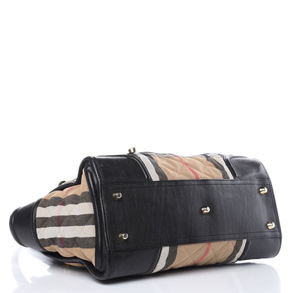 Burberry House Check Quilted Large Manor Tote Black 4 of 18