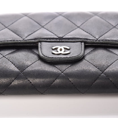Chanel Lambskin Quilted Large Flap Wallet Black 16 of 22