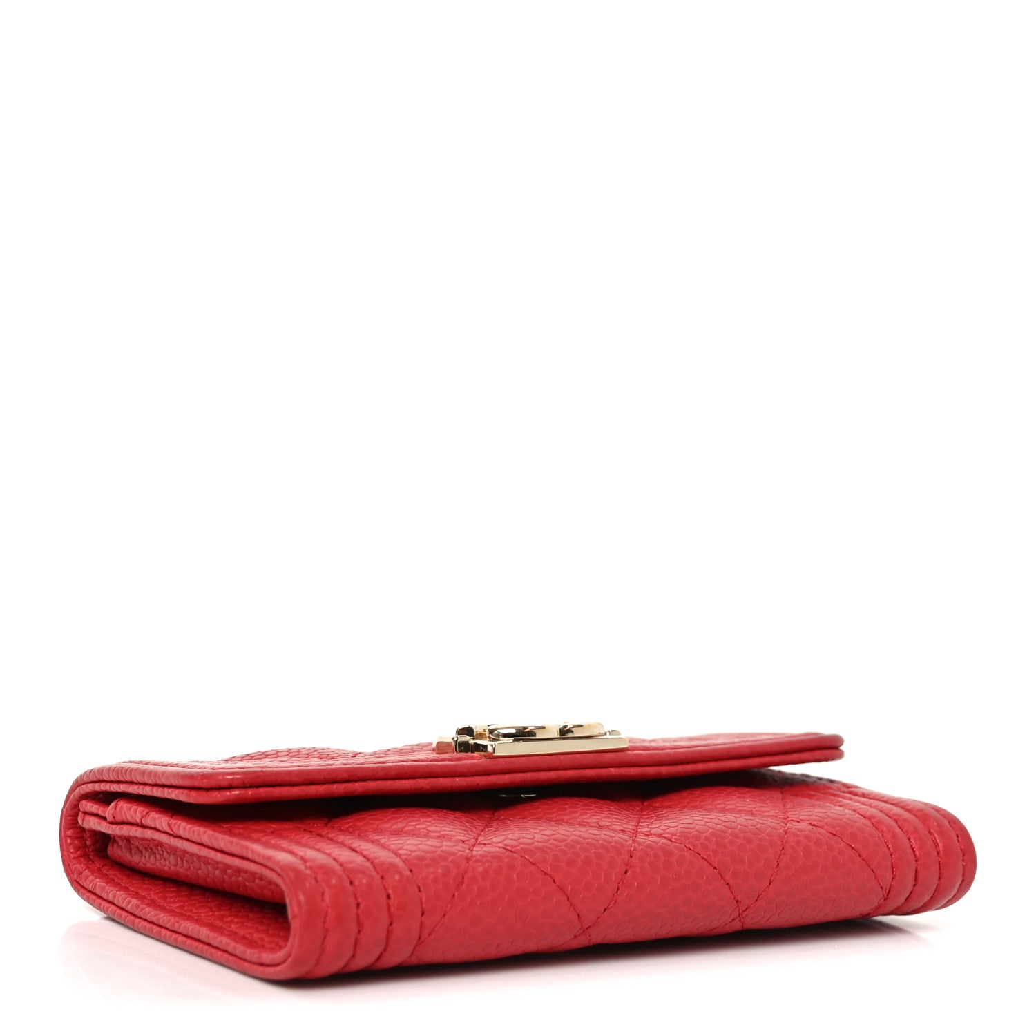 Chanel Caviar Quilted Boy Flap Card Holder Wallet Red 4 of 8
