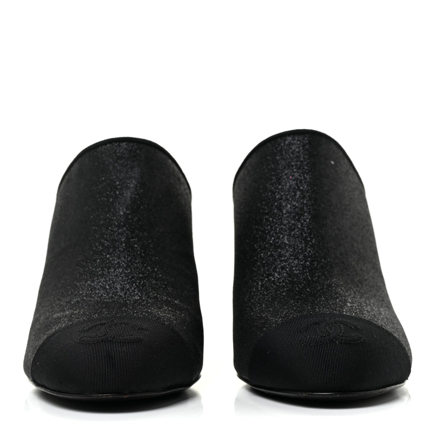 Fabric Cap Toe CC Mules 36.5 Black