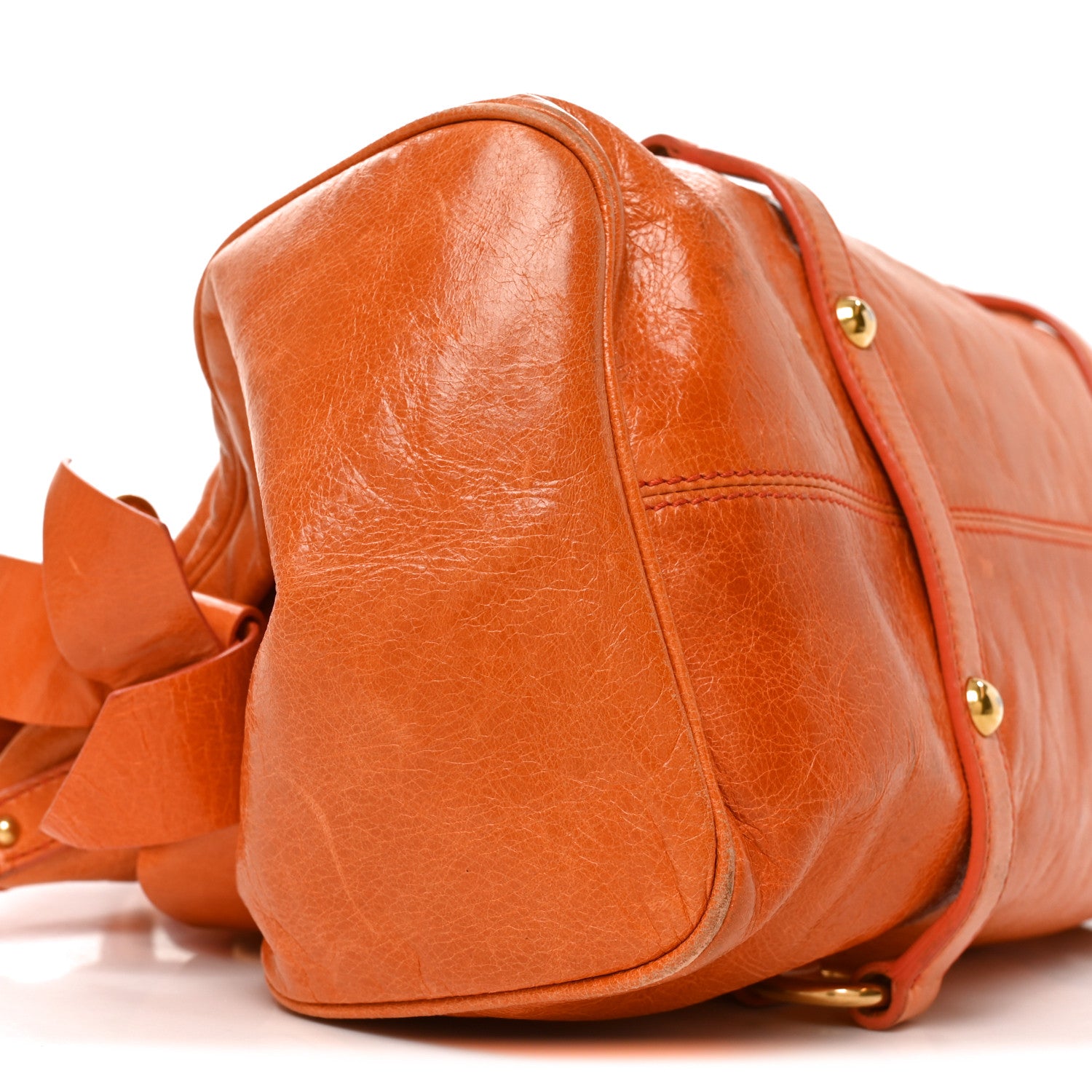 Miu Miu Vitello Lux Medium Bow Bag Amarena 8 of 9