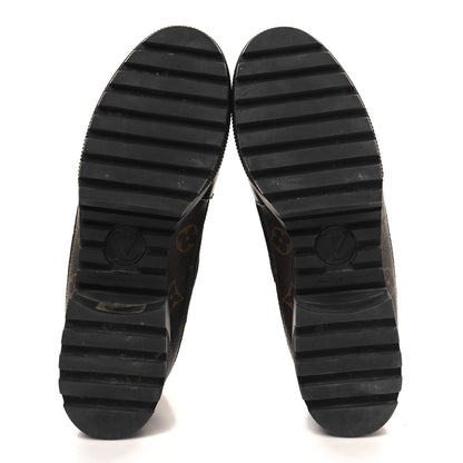 Louis Vuitton Suede Calfskin Monogram Laureate Platform Desert Boots 38.5 Black 6 of 8