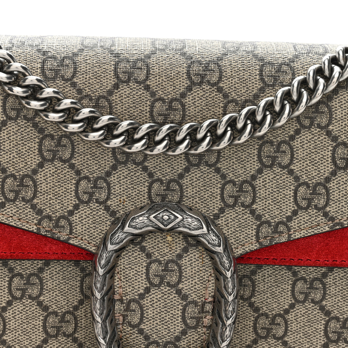 Gucci GG Supreme Monogram Small Dionysus Shoulder Bag Red 8 of 10