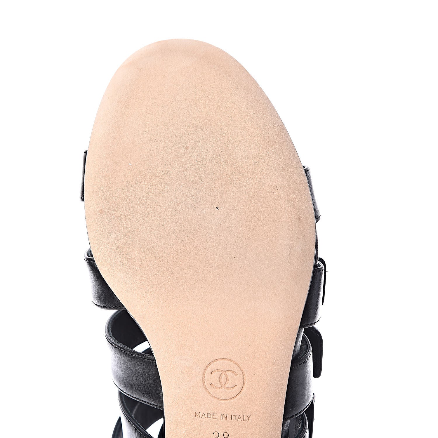 Chanel Calfskin CC Turnlock Sandals 38 Black 11 of 12