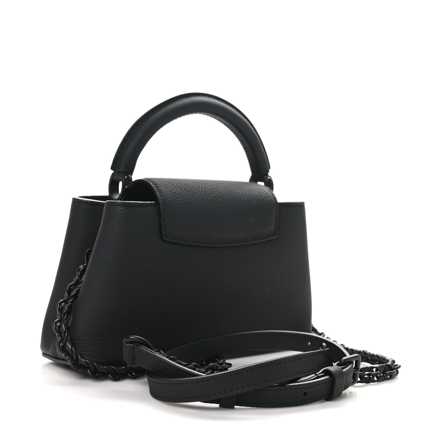Louis Vuitton Matte Taurillon Capucines East West Mini All Black 3 of 9