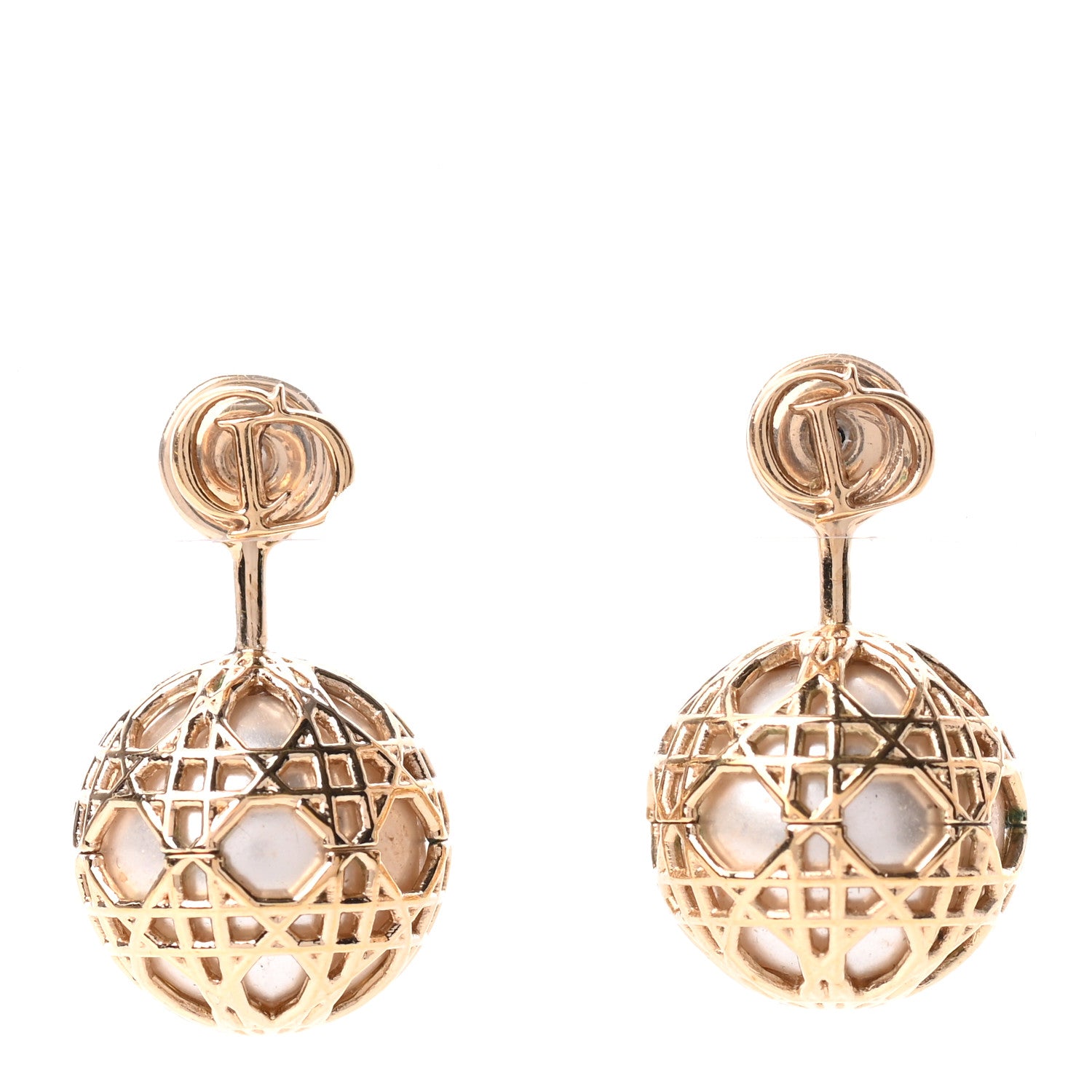 Christian Dior Pearl Secret Cannage Mise En Dior Tribales Earrings Gold 1 of 3