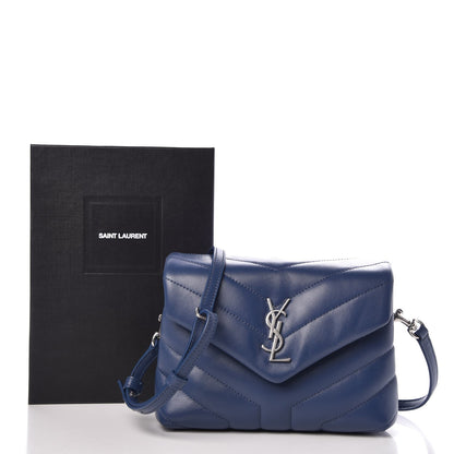 Saint Laurent Calfskin Y Quilted Monogram Toy Loulou Chain Satchel Denim 9 of 9