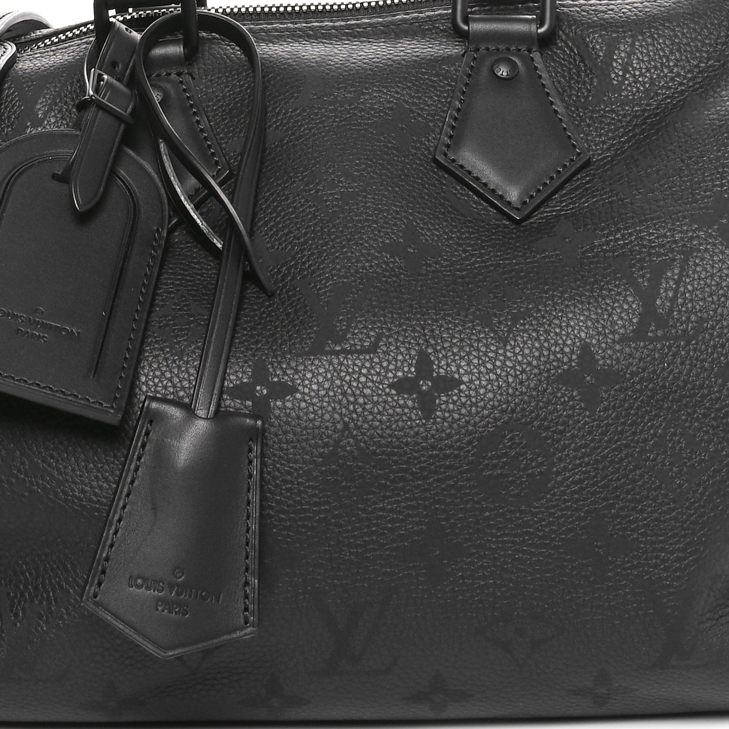 Calfskin Monogram Speedy P9 Bandouliere 30 Ultra Black
