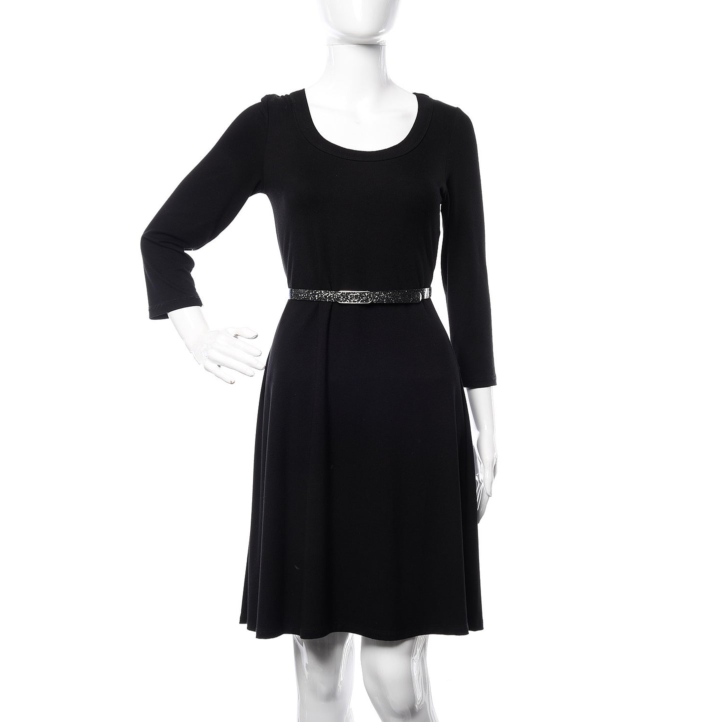 Glitter Calfskin CC Logo Skinny Belt 80 32 Charcoal