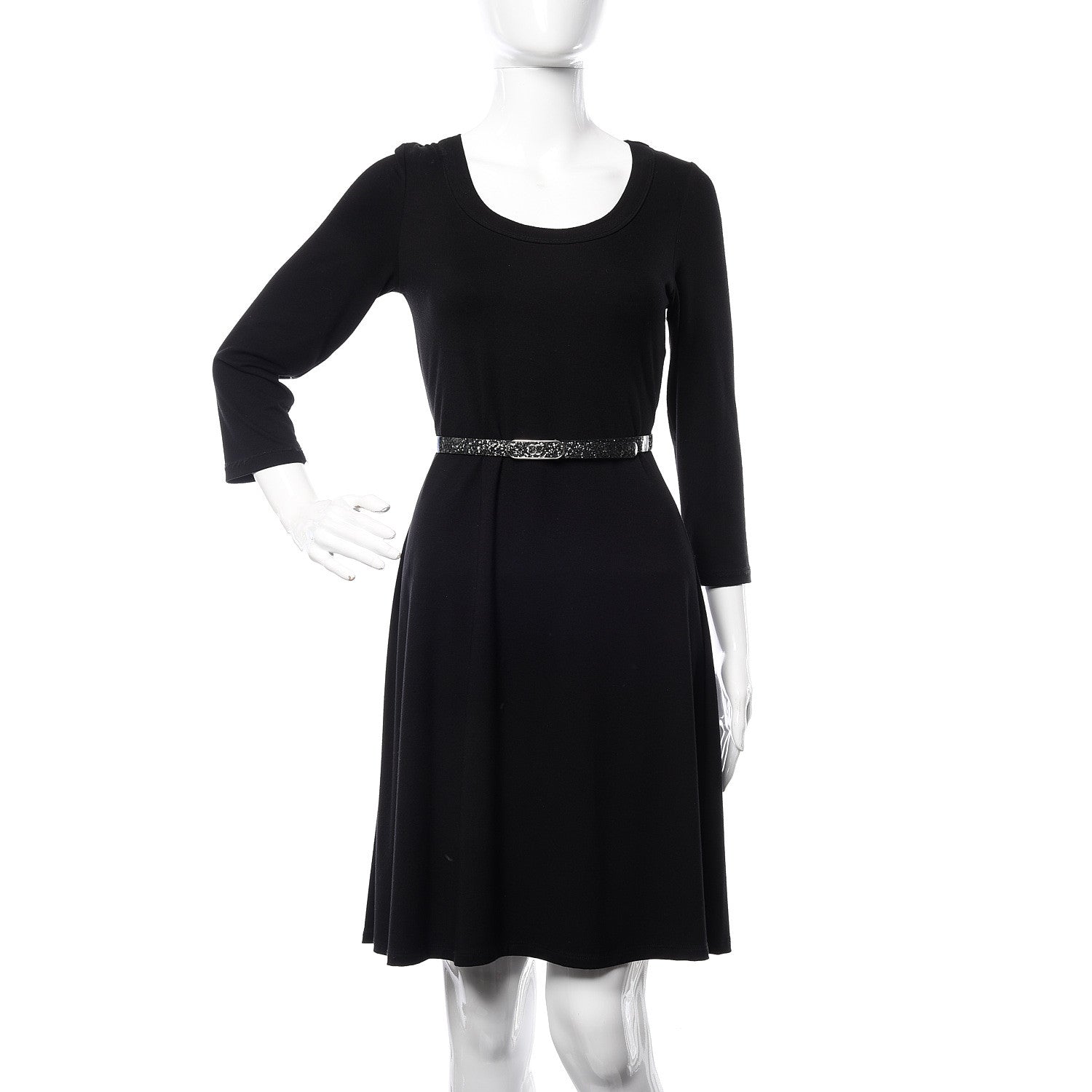 Chanel Glitter Calfskin CC Logo Skinny Belt 80 32 Charcoal 2 of 8