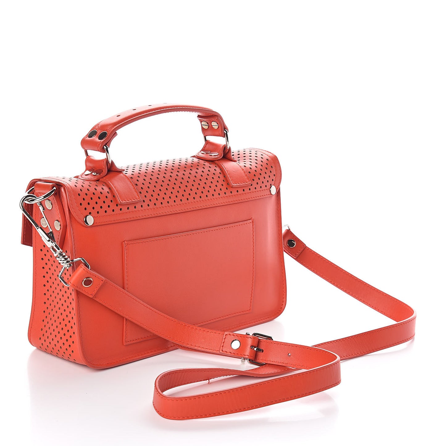 Lambskin Perforated Tiny PS1 Satchel Fire Red