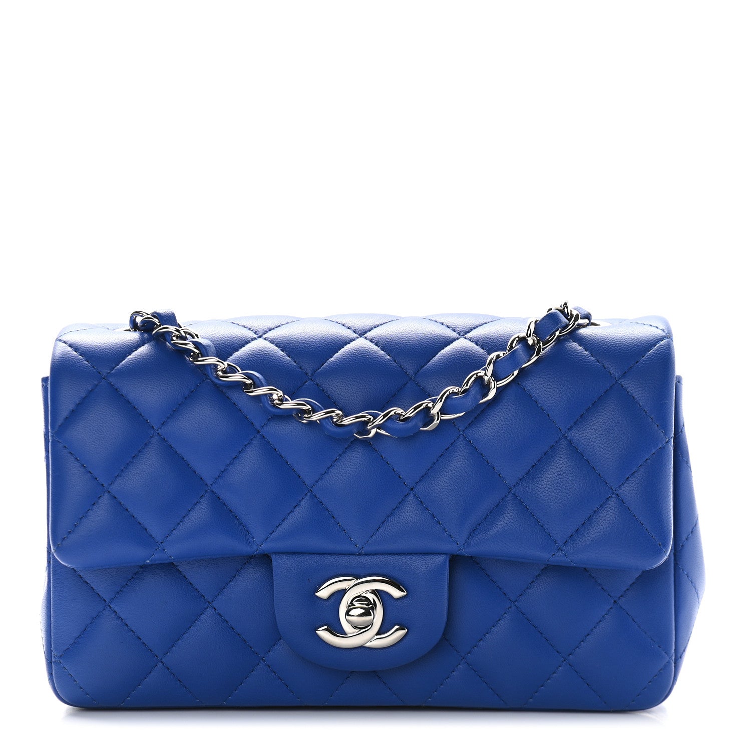 Chanel Lambskin Quilted Mini Rectangular Flap Royal Blue 1 of 8