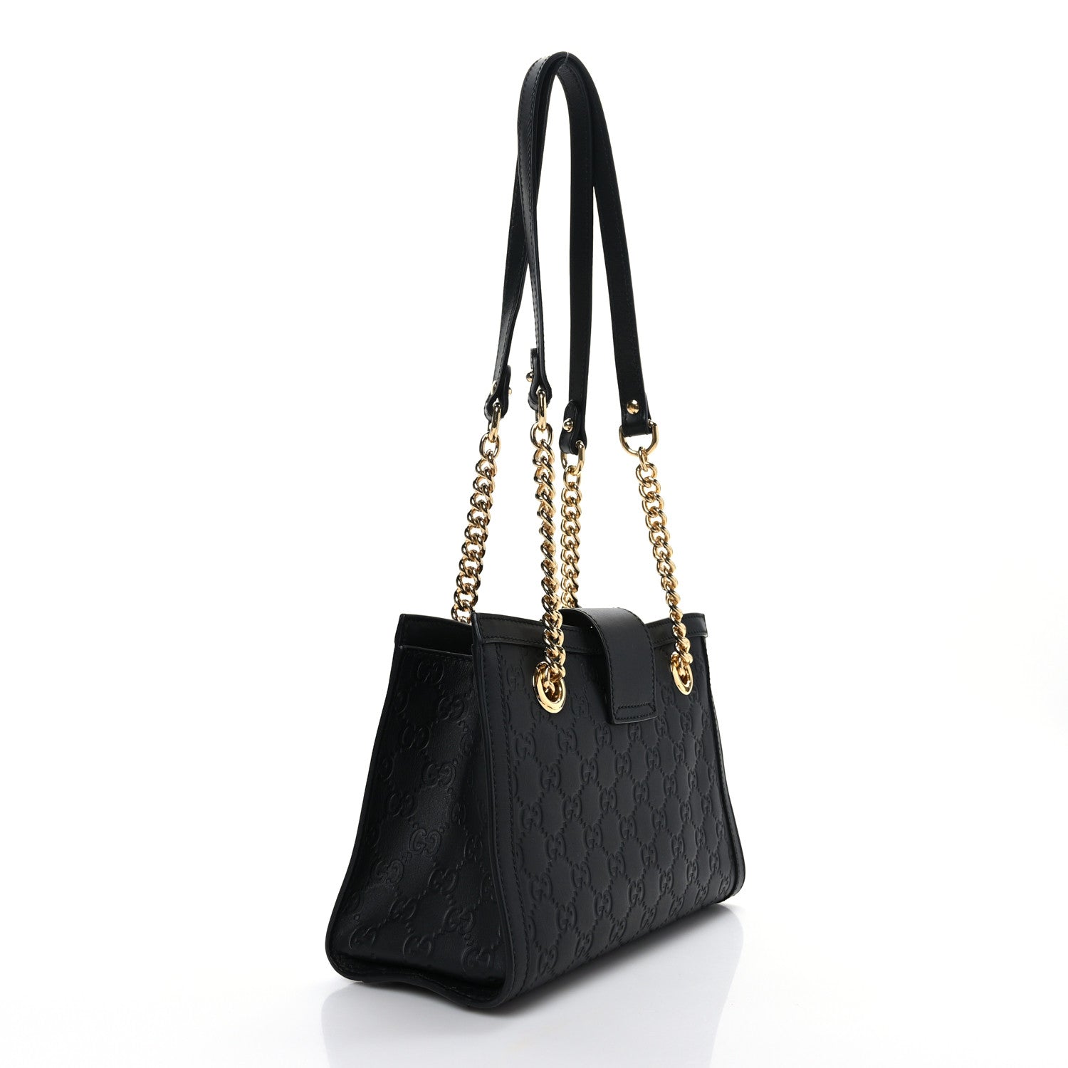 Gucci Guccissima Small Padlock Tote Black 3 of 10