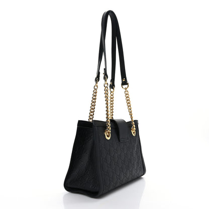 Gucci Guccissima Small Padlock Tote Black 3 of 10