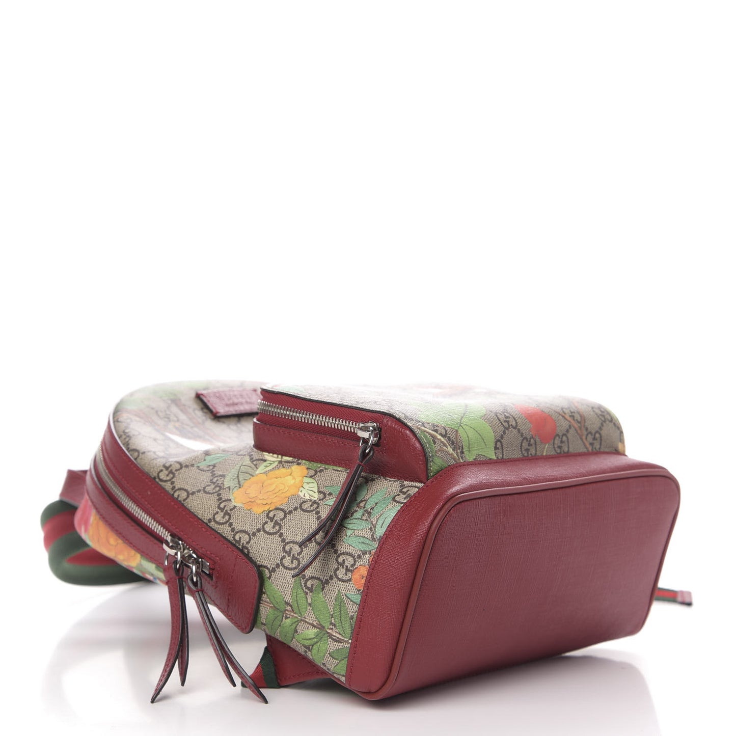 GG Supreme Monogram Tian Web Small Day Backpack Beige Multicolor Red