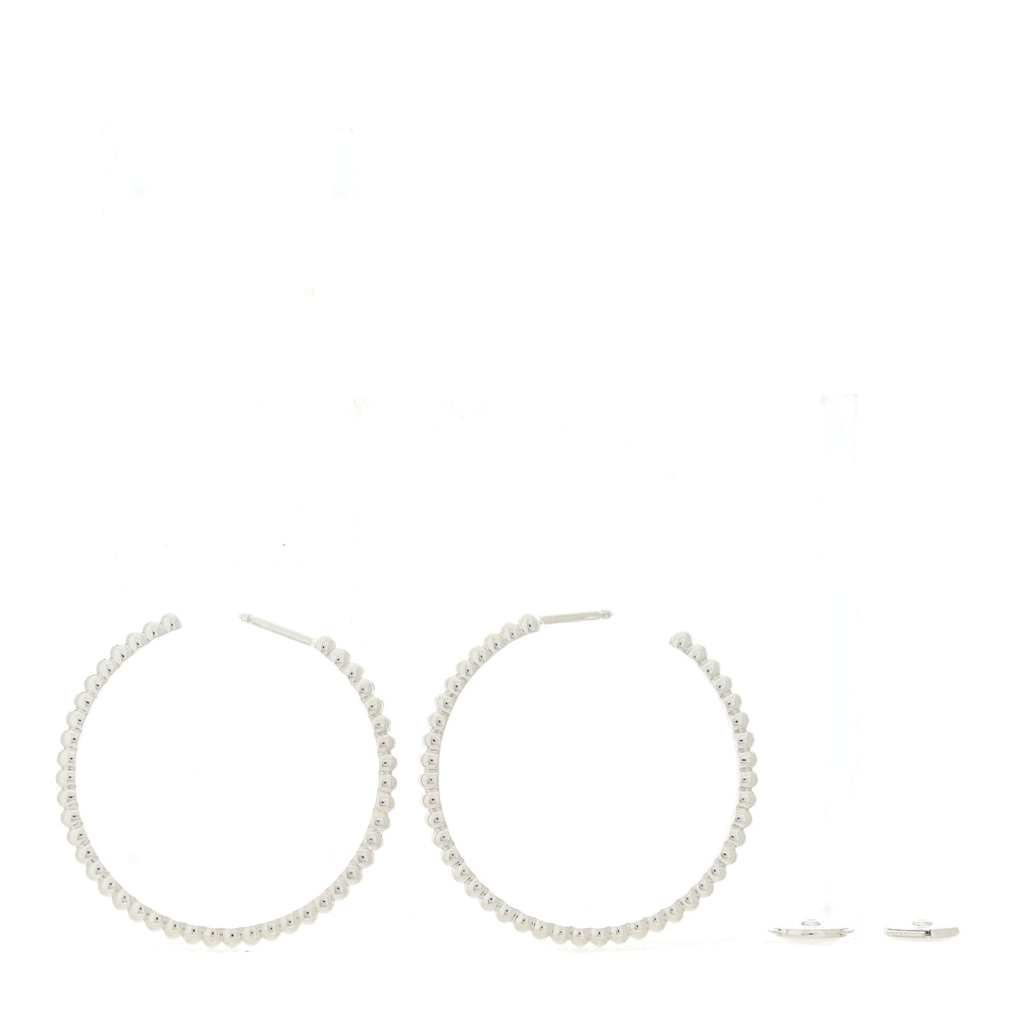 18K White Gold Small Perlee Hoop Earrings
