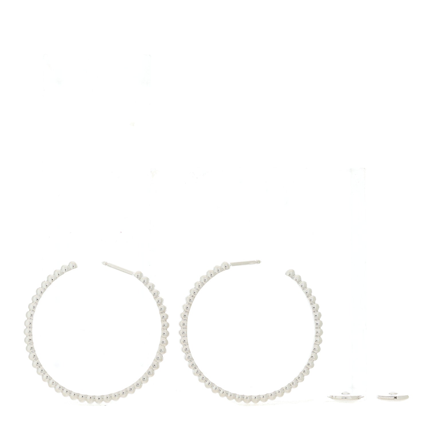 Van Cleef & Arpels 18K White Gold Small Perlee Hoop Earrings 3 of 5