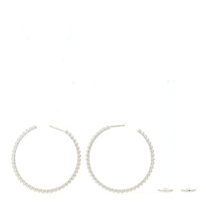 Van Cleef & Arpels 18K White Gold Small Perlee Hoop Earrings 3 of 5