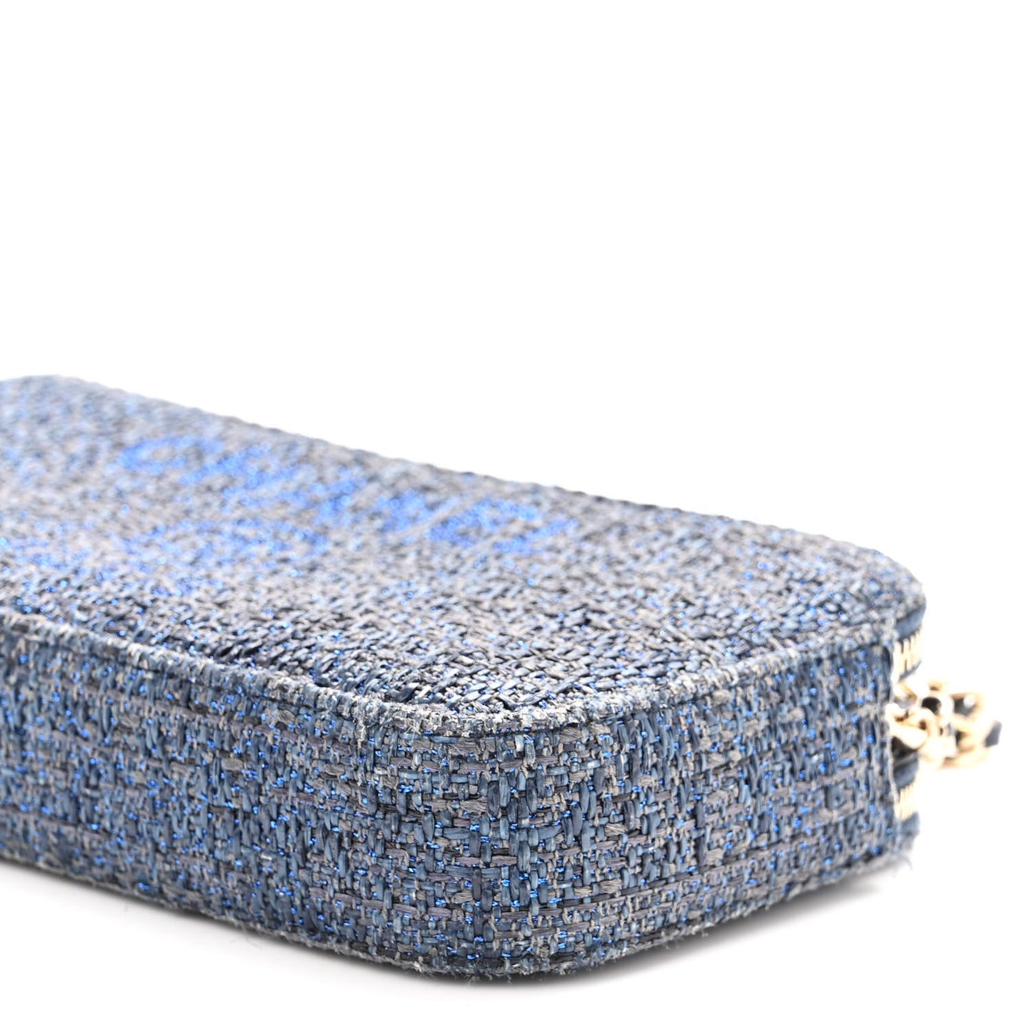 Canvas Small Deauville Clutch With Chain Blue