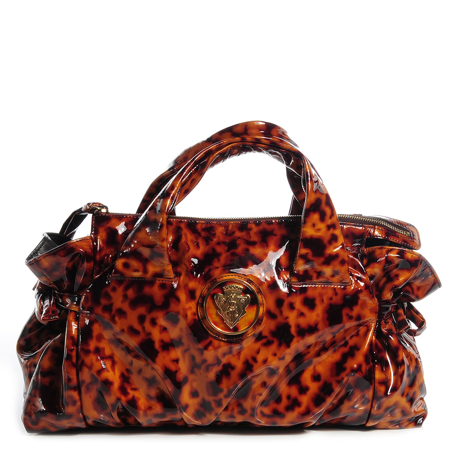 Patent Leather Small Hysteria Tortoise Brown