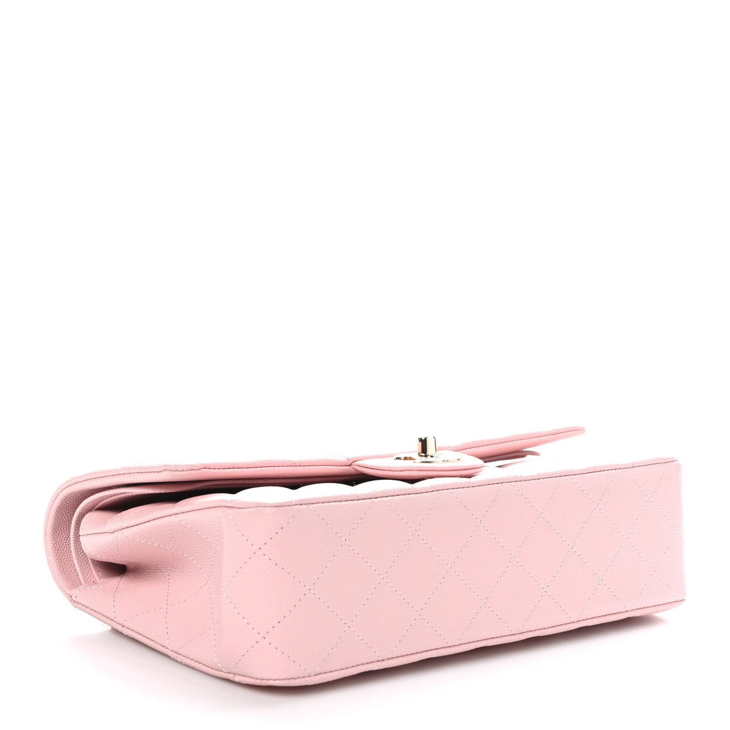 Caviar Quilted Medium Double Flap Light Pink