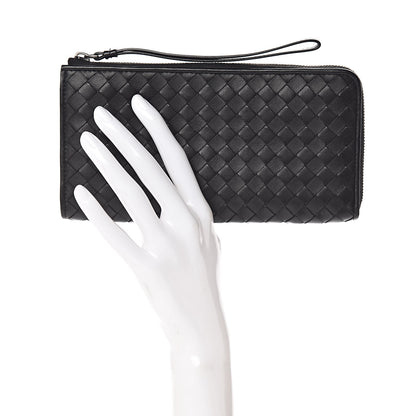 Bottega Veneta Nappa Intrecciato Zip Around Wallet Black 2 of 9