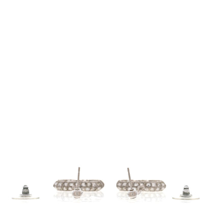 Chanel Baguette Crystal CC Drop Earrings Silver 3 of 5