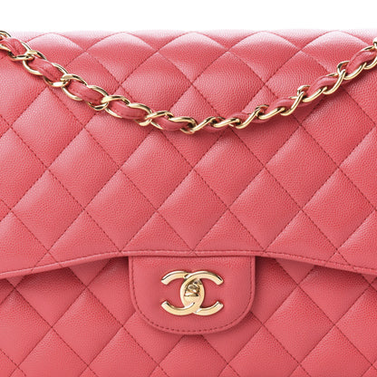 Chanel Caviar Quilted Jumbo Double Flap Dark Pink 12 of 12