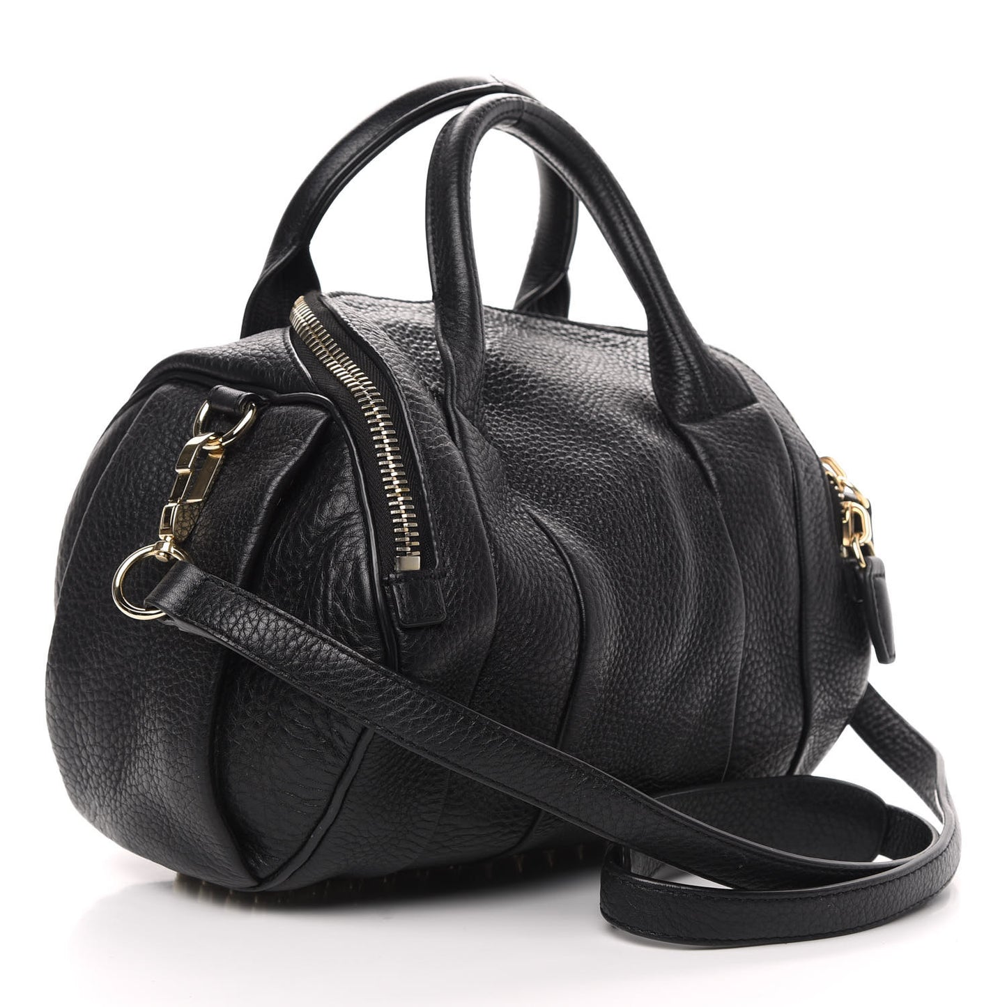 Pebbled Lambskin Rockie Black Pale Gold Hardware