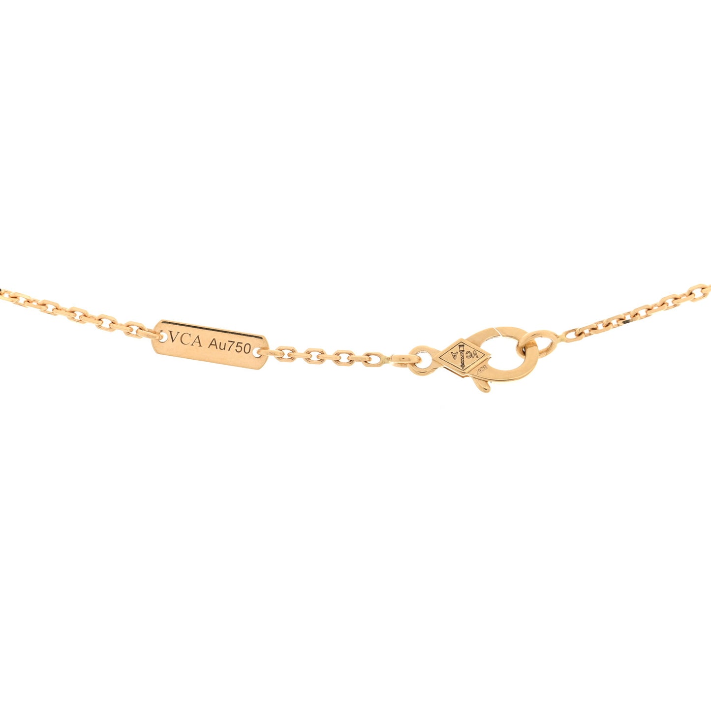 18K Yellow Gold Malachite Vintage Alhambra Pendant Necklace