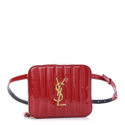 Saint Laurent Patent Matelasse Vicky Monogram Belt Bag Red 1 of 11