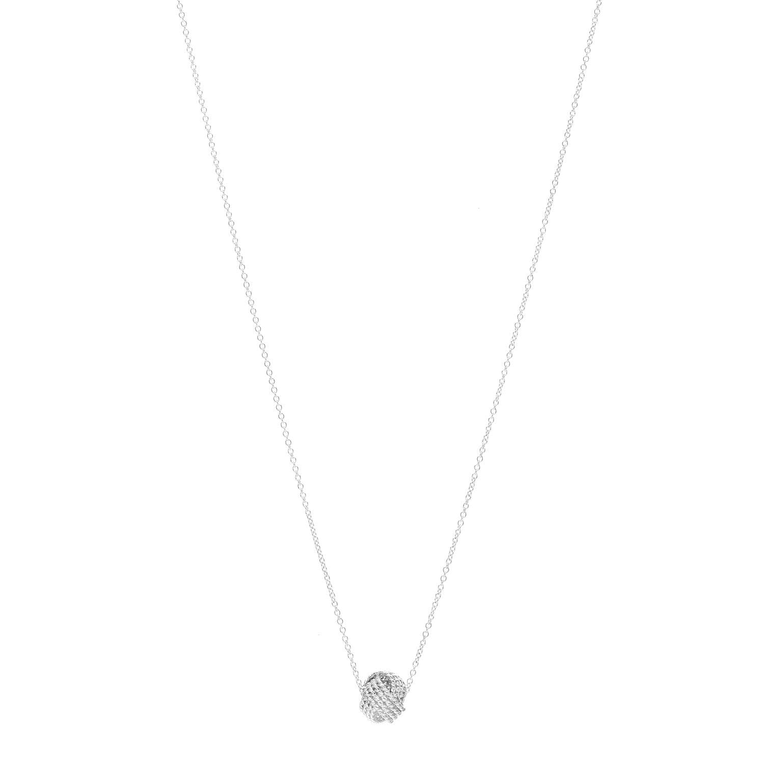 Tiffany Sterling Silver Twist Knot Pendant Necklace 1 of 4