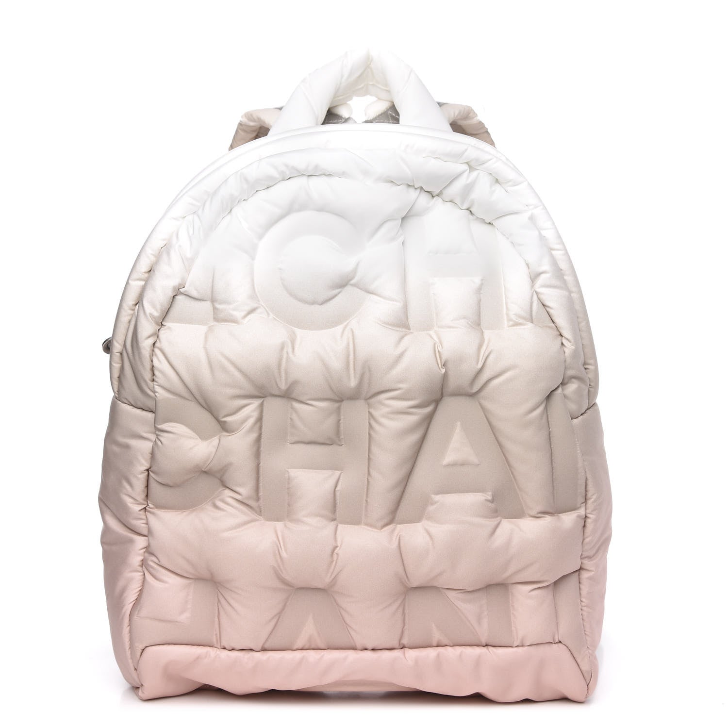 Chanel Nylon Embossed Small Doudoune Backpack Pink Grey White 1 of 8