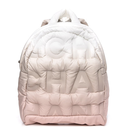 Chanel Nylon Embossed Small Doudoune Backpack Pink Grey White 1 of 8