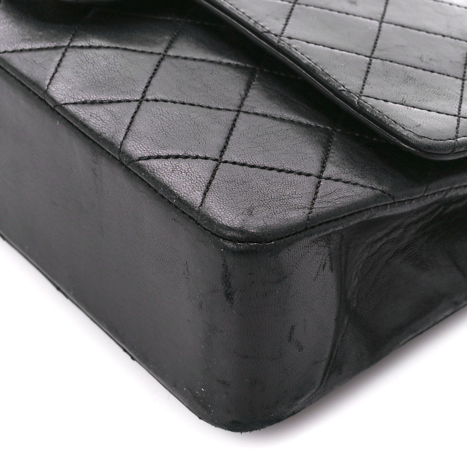 Chanel Lambskin Quilted Medium Double Flap Black 11 of 11