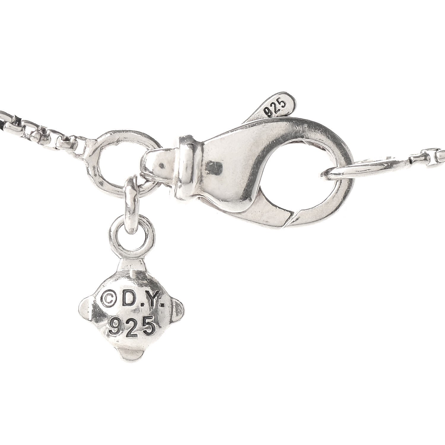 David Yurman Sterling Silver Black Diamond 8mm Petite Chatelaine Pendant Necklace 5 of 5