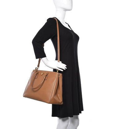 Prada Saffiano Medium Galleria Double Zip Tote Caramel 2 of 12