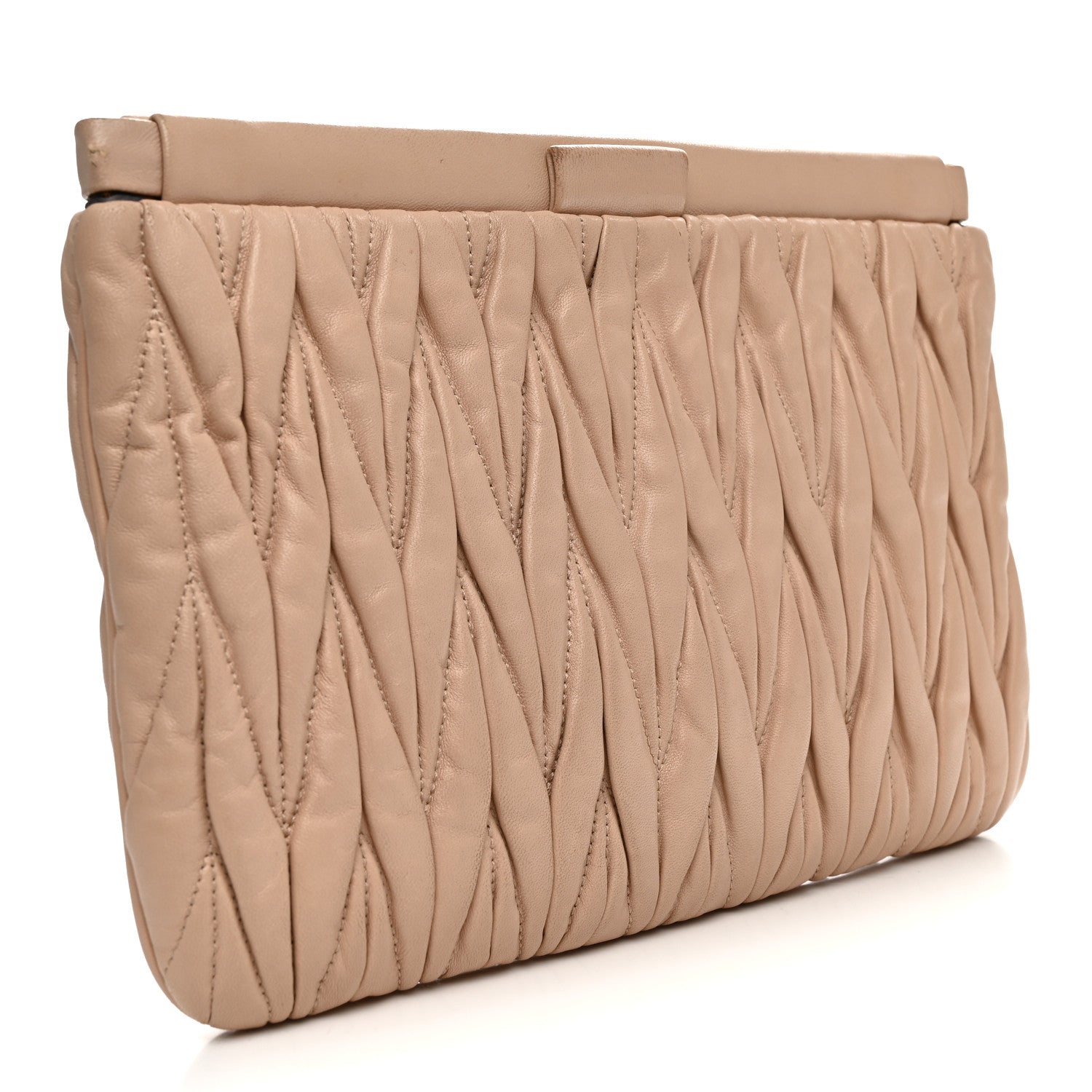 Miu Miu Nappa Matelasse Clutch Cammeo 3 of 10