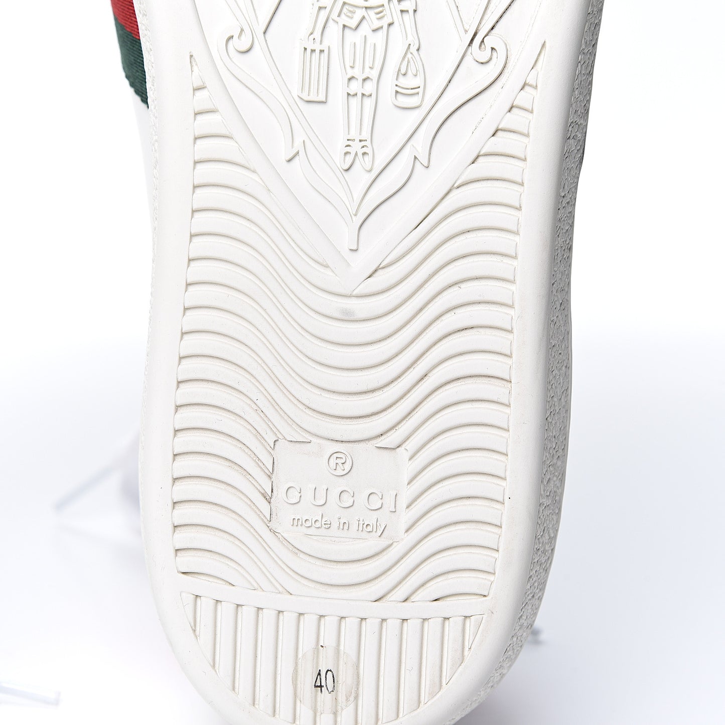 Calfskin Ayers Bee Embroidered Womens Ace Sneakers 40 White Green