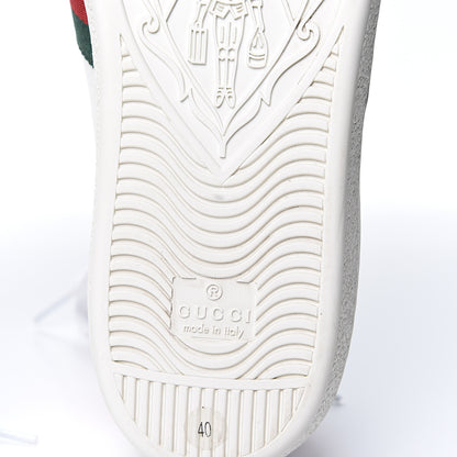 Gucci Calfskin Ayers Bee Embroidered Womens Ace Sneakers 40 White Green 9 of 9