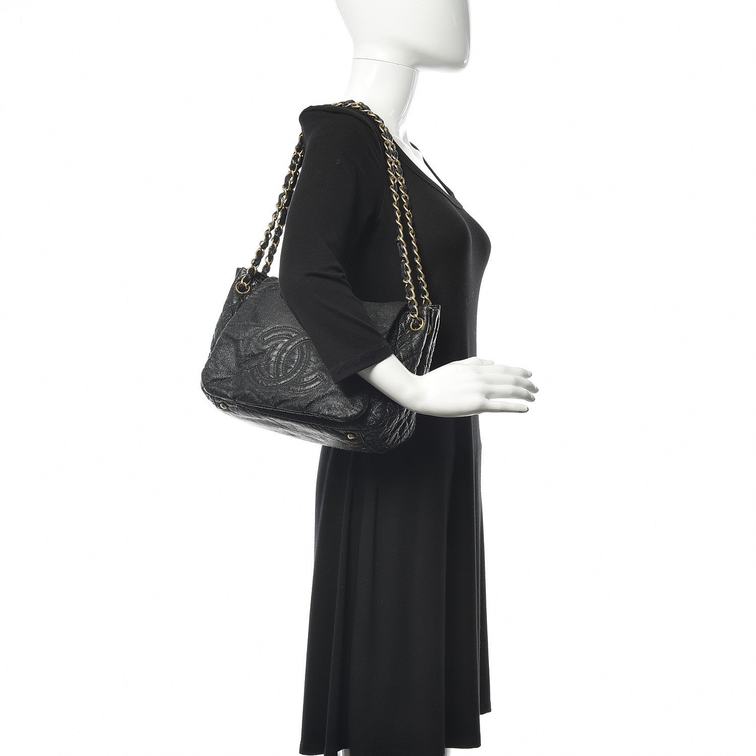 Chanel Vinyl Medium Rock and Chain Flap Black 2 of 13
