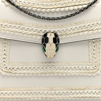 Bulgari Calfskin Plisse Serpenti Forever Shoulder Bag White 8 of 12