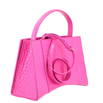 Balenciaga Grained Calfskin XS Hourglass East West Tote Lipstick Pink 3 of 12