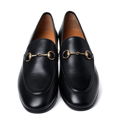 Gucci Calfskin Womens Jordaan Loafers 39.5 Black 5 of 9
