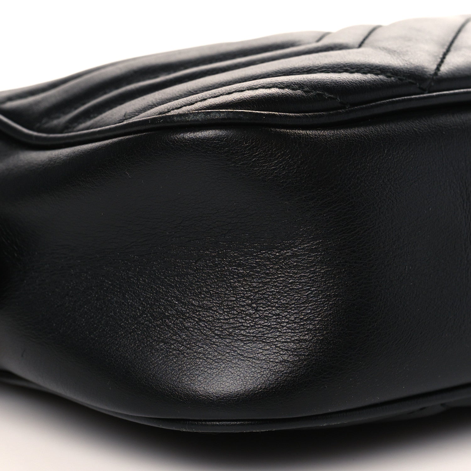 Gucci Calfskin Matelasse Small GG Marmont Chain Shoulder Bag Black 9 of 10