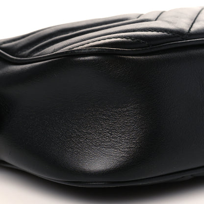 Gucci Calfskin Matelasse Small GG Marmont Chain Shoulder Bag Black 9 of 10